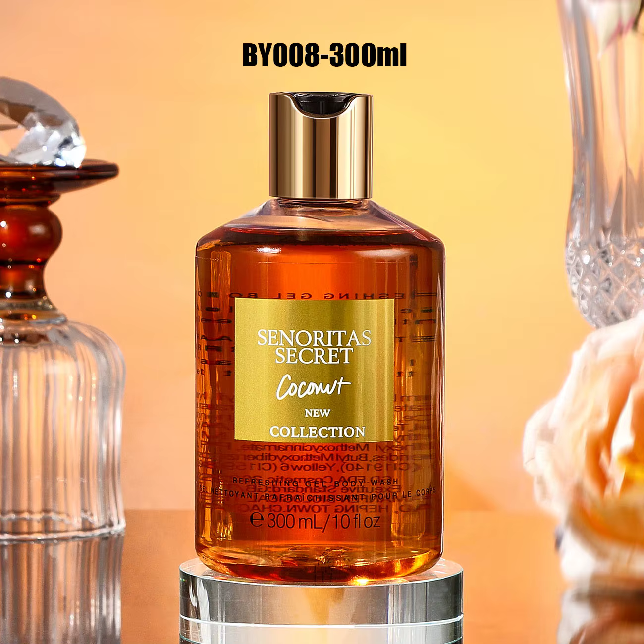 Gel douche femme 300ml, Gel douche parfumé, pétale de velours, baiser d'eau, parfum longue durée, Ge