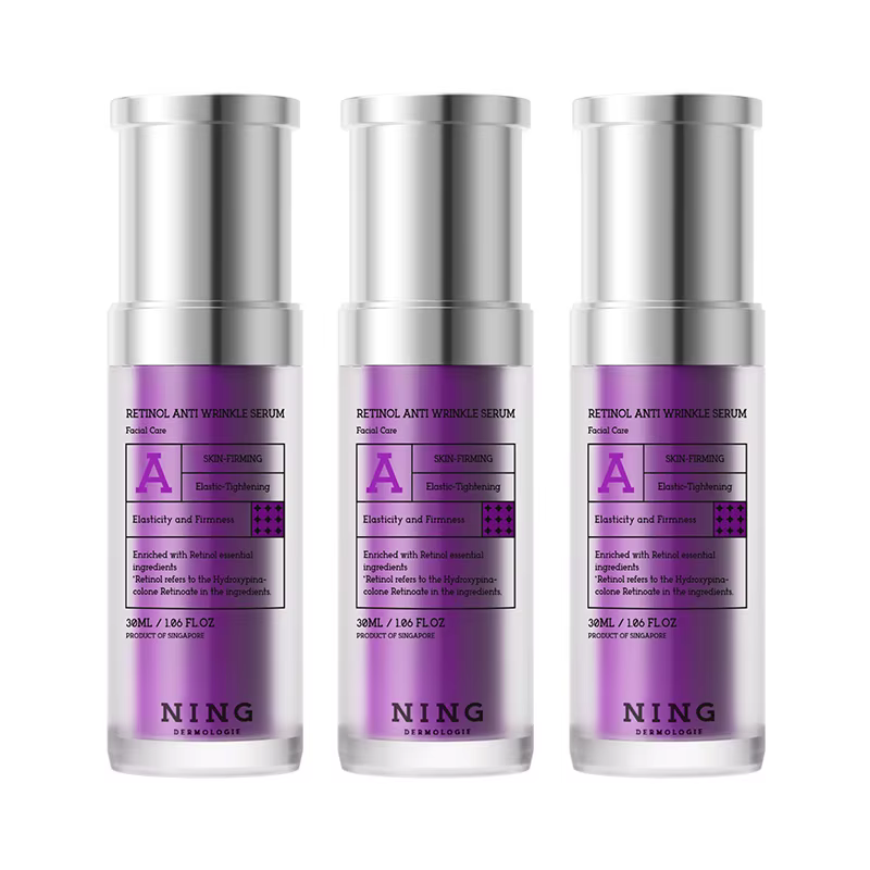 NING Sérum Anti-âge au rétinol 30 ml x 3 – Essence de nuit Démarreur pour la réparation des rides, l