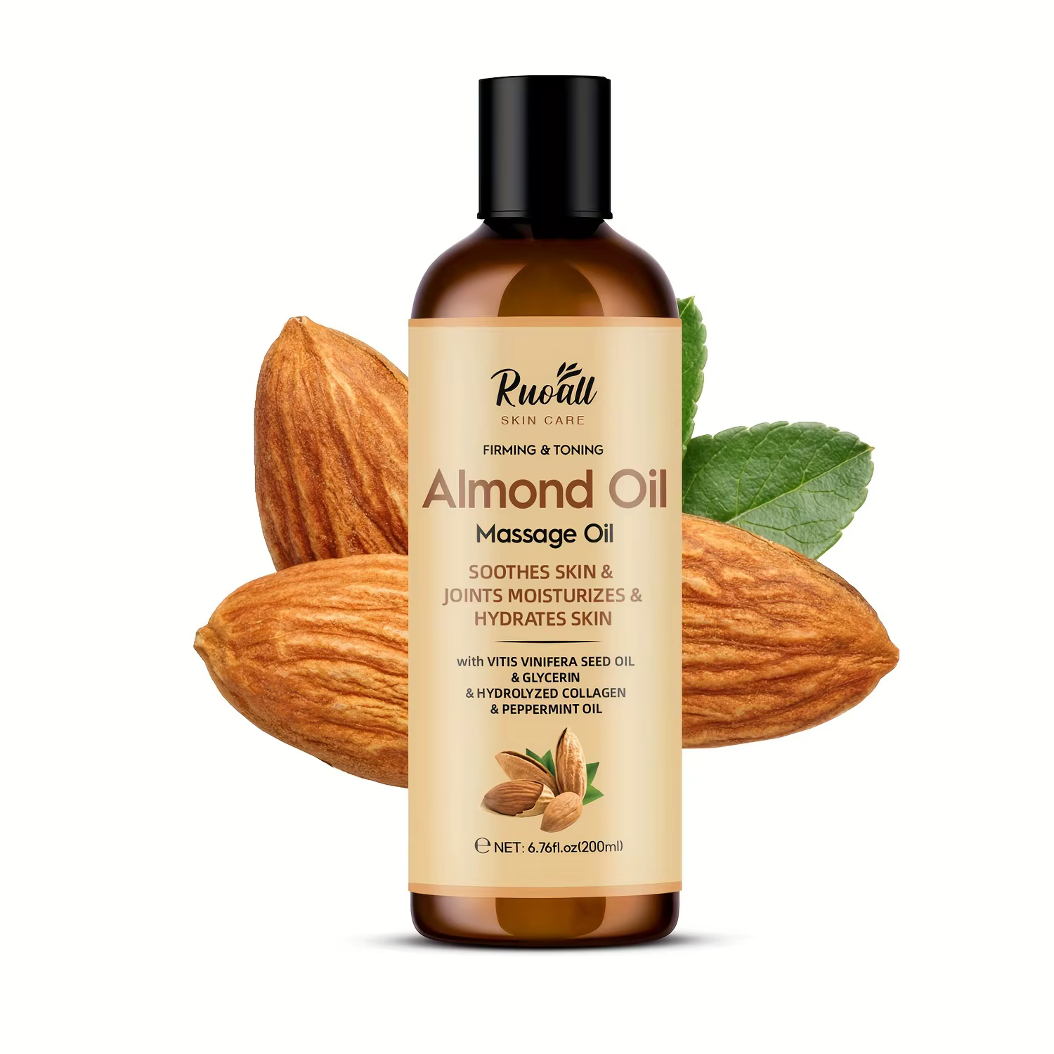 Baume de massage à l'huile d'amande : riche en vitamine E, glycérine et huiles essentielles pour sou