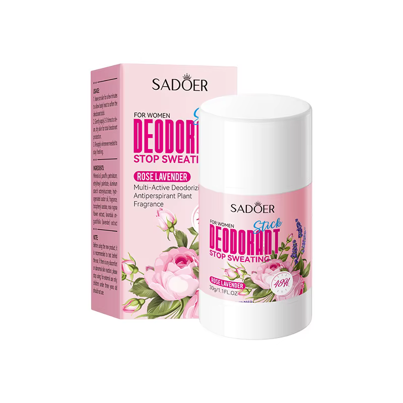 Déodorant anti-transpiration pour femmes SADOER, roller pour le corps, les aisselles, le cou, réduit