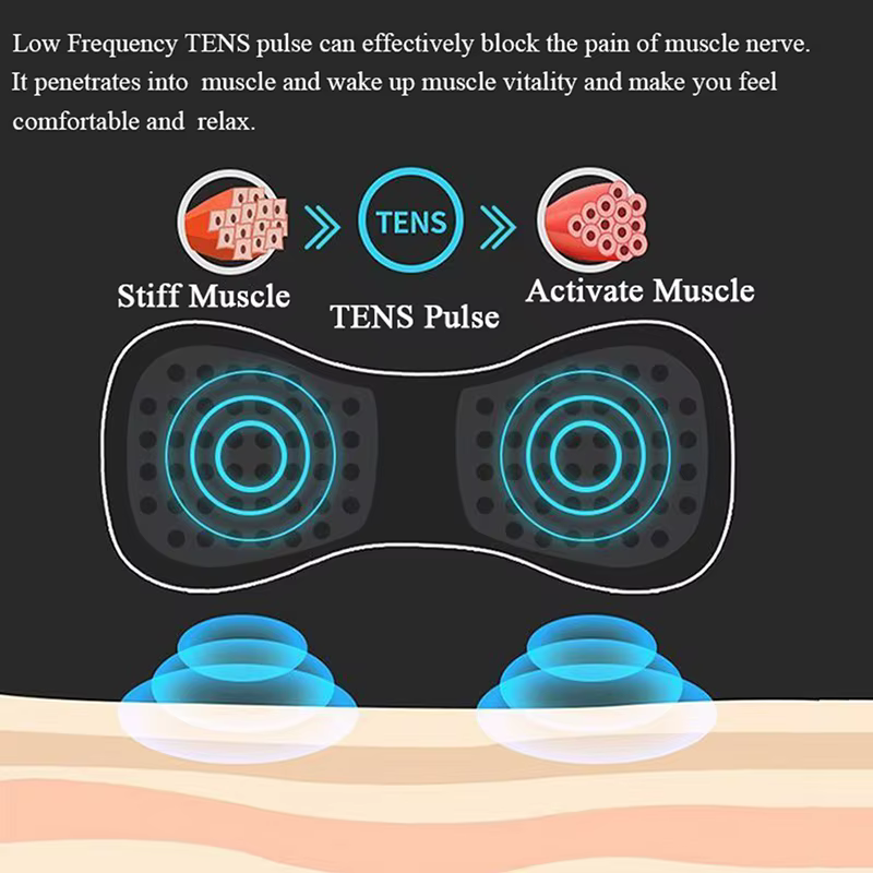 Masseur électrique intelligent pour le cou, stimulateur musculaire EMS portable, patch de massage de