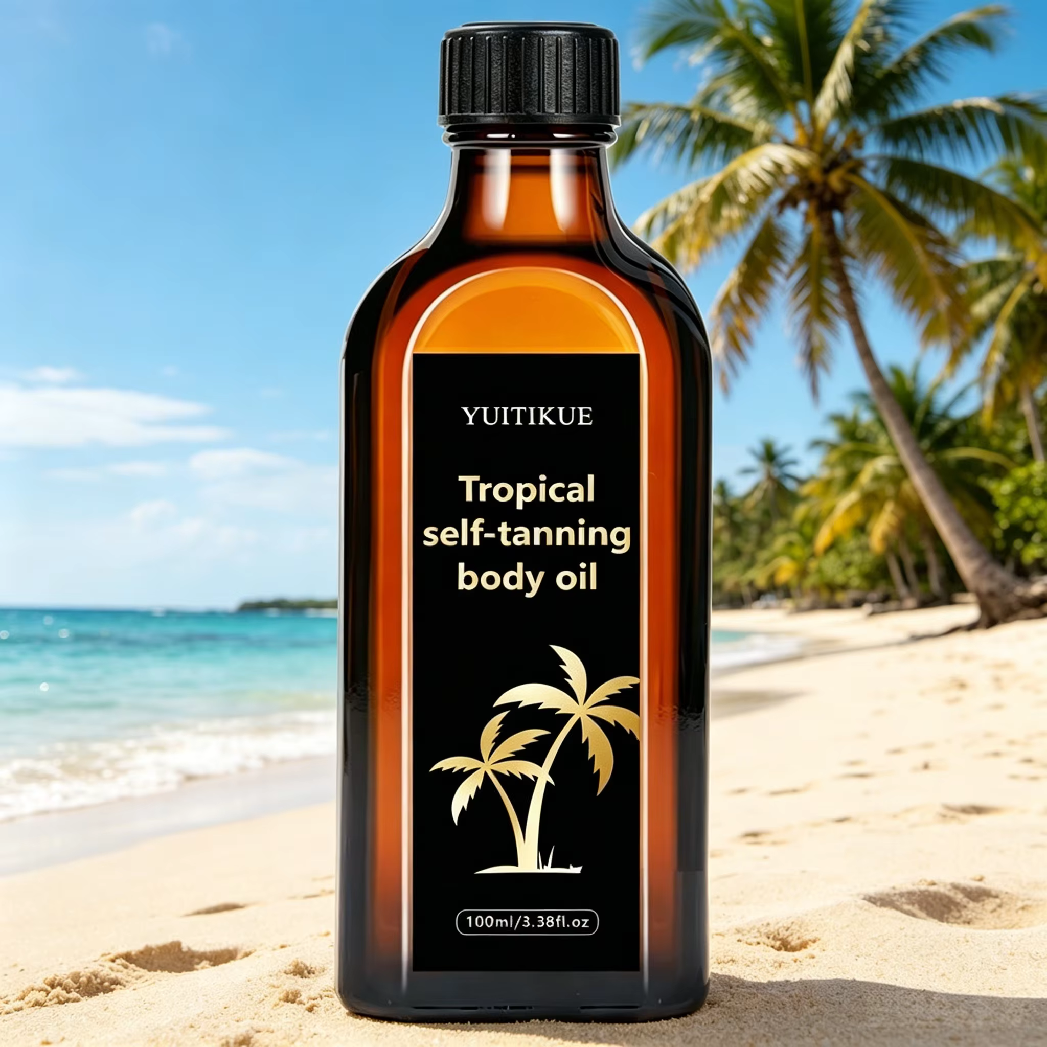 Huile Corporelle Auto-Bronzante Tropicale 100ml – Sans Soleil, Teinte Bronze Douce, Bronzant Quotidi