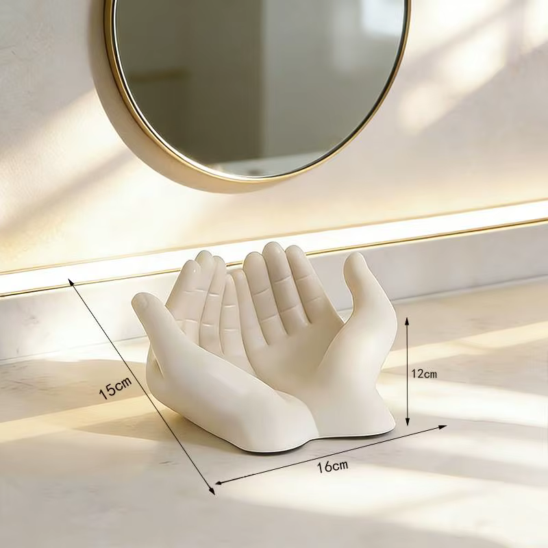 Ornement de bijouterie portatif de couleur crème, un article de rangement et de décoration haut de g