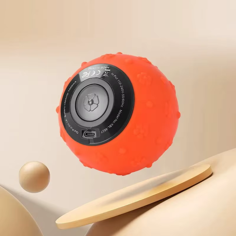 Balle de massage vibrante rechargeable à 5 vitesses, masseur portable en forme d'arachide, rouleau e