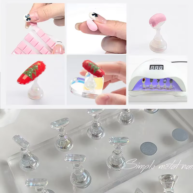 Support magnétique Transparent pour faux ongles Aurora, 10/5 pièces, présentoir à pression pour pein