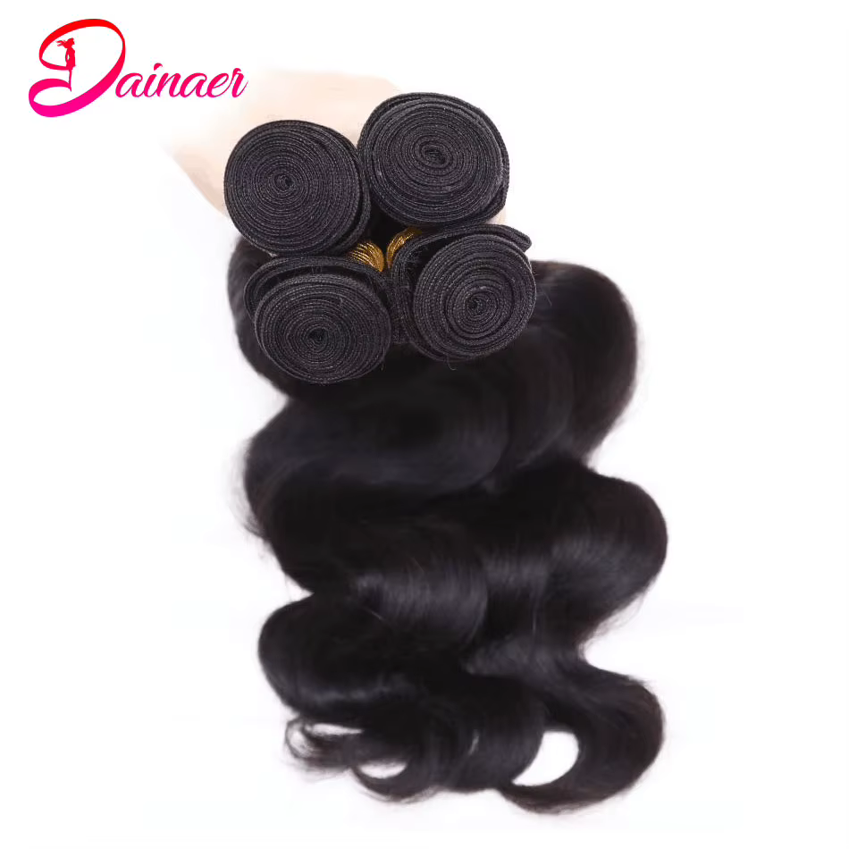 Bundles péruviens de vague de corps avec fermeture, 100% cheveux humains, fermeture à lacet 4x4, che
