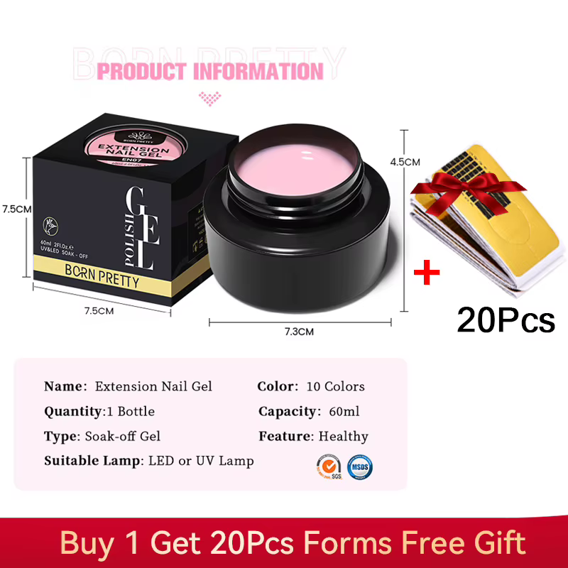 BORN PRETTY 60/30ml gelée dure Extension vernis à ongles Gel ongles français ongles nu rose blanc cl