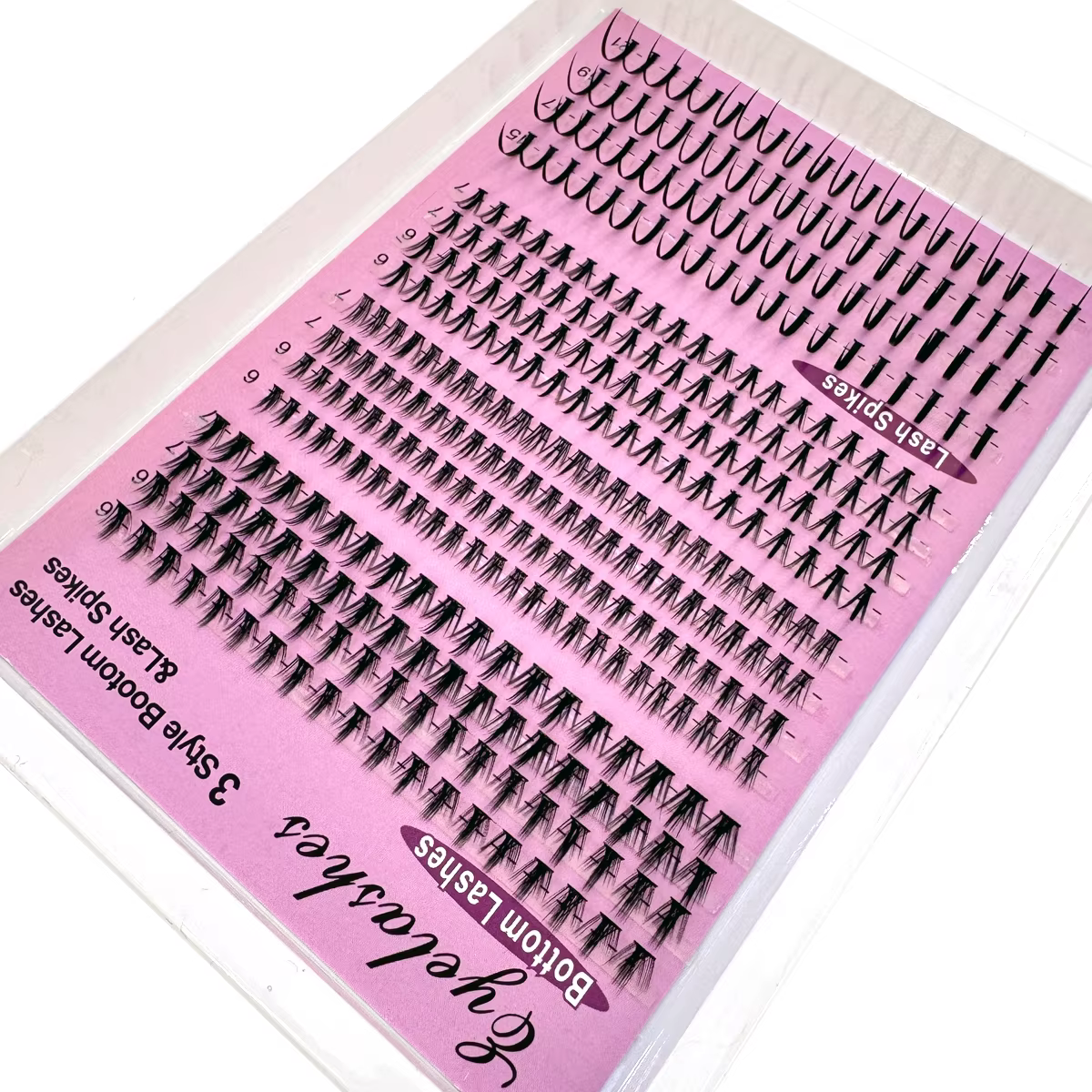 16 rangées de grappes de cils inférieurs et pointes Volume Extensions de grappes de cils individuels