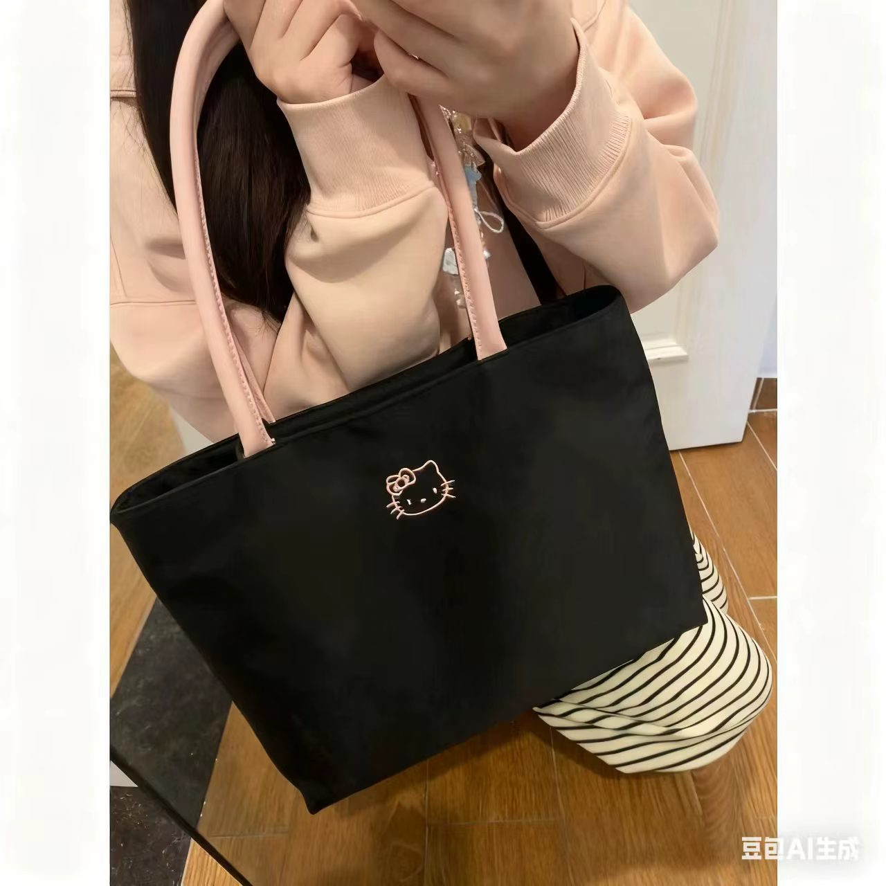 Sac à main grande capacité motif chat KT mignon, sac à main léger pour femme, mignon et raffiné, ada