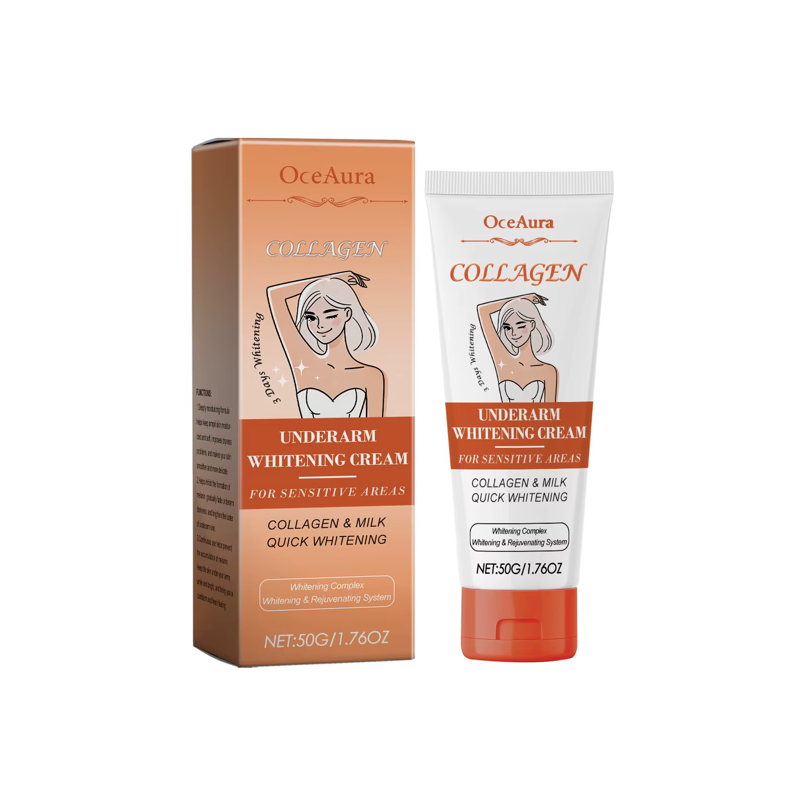 Crème blanchissante pour les aisselles, les jambes, les genoux, les coudes, élimine les taches foncé