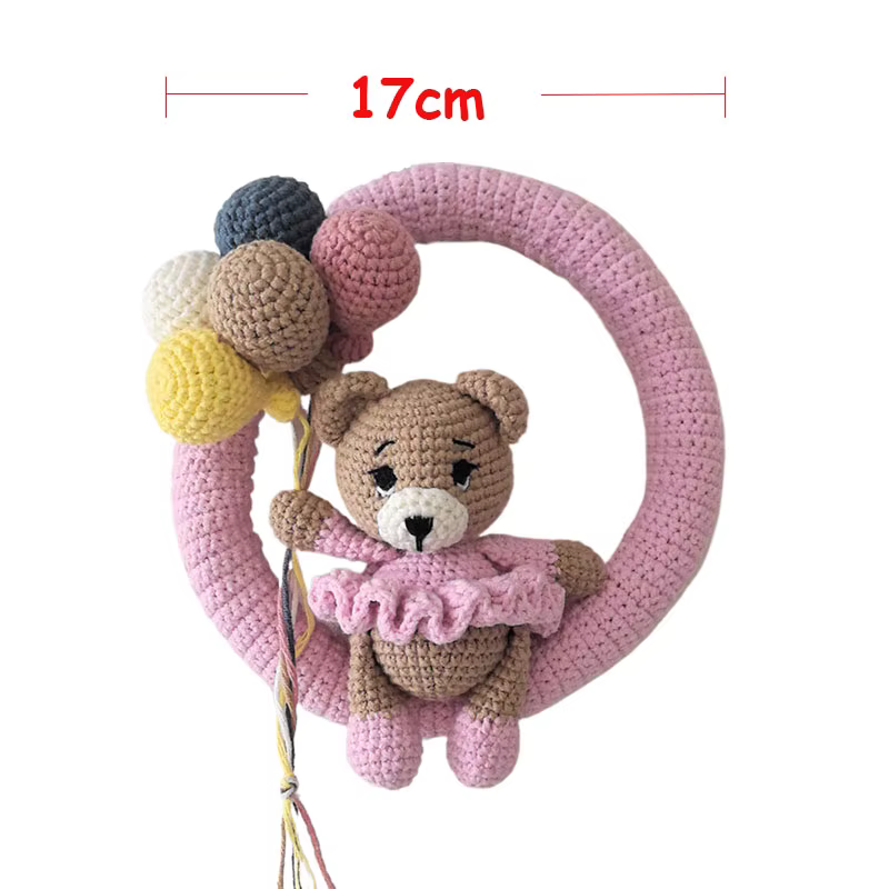 Ours ballon en Crochet fait à la main, décoration de maison en peluche Amigurumi mignonne, cadeau po