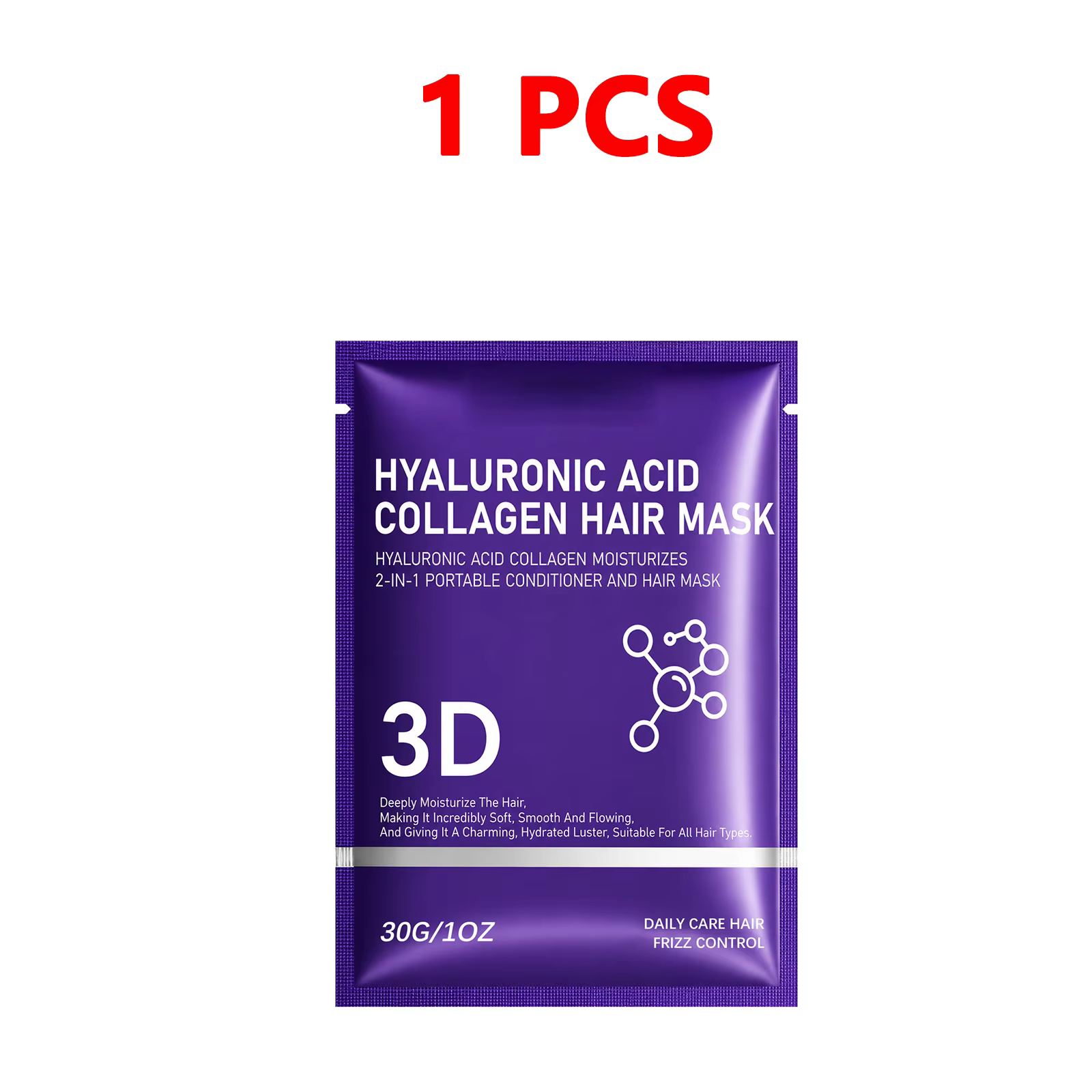 Masque capillaire au collagène et à l'acide hyaluronique 30g – Traitement revitalisant en profondeur
