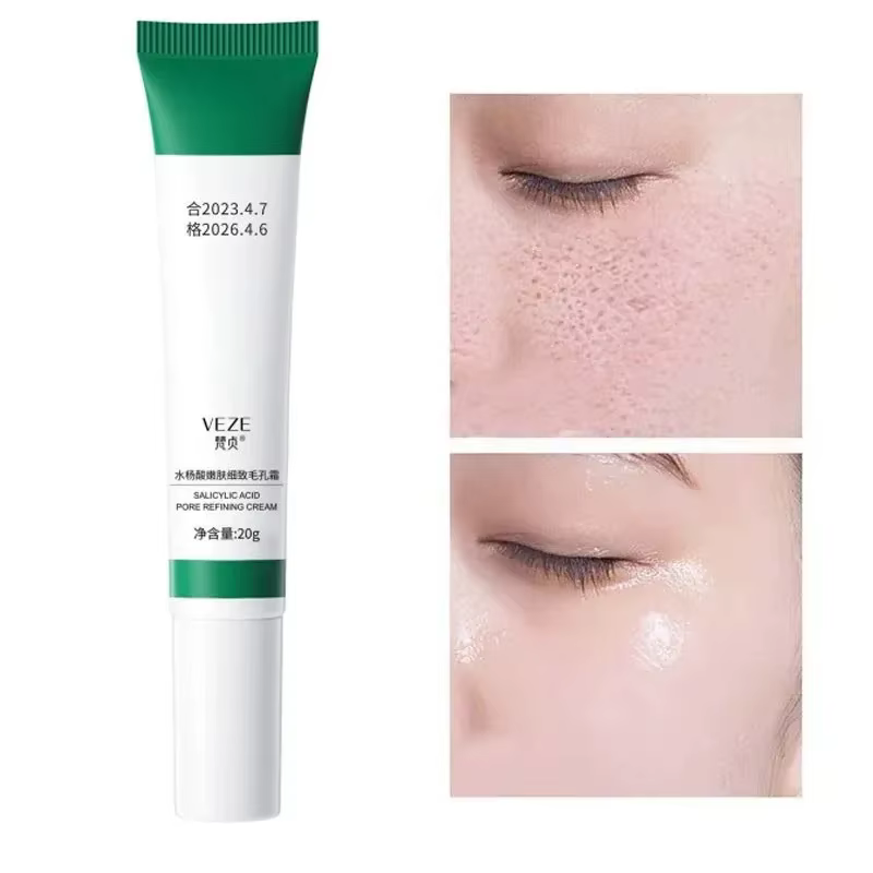 Crème de rétrécissement des pores à l'acide salicVAC, raffinage des pores, amélioration du visage, é