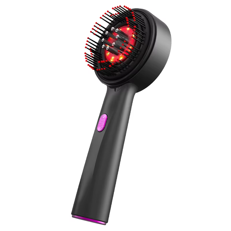 Peigne de Massage électrique à vibrations, thérapie à la lumière rouge, brosse de Massage pour la cr