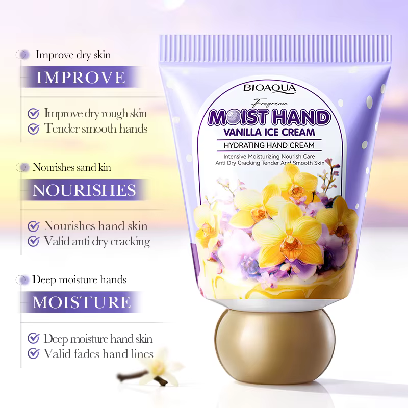 BIOAQUA crème pour les mains vanille hydratante nourrissante Anti-âge Anti-rides crèmes blanchissant