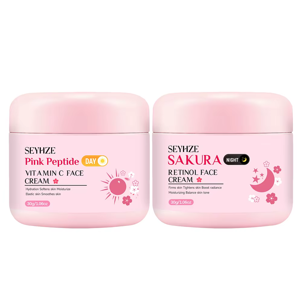 Crème de jour et de nuit SEYHZE Sakura riche en rétinol + vitamine C/E, acide hyaluronique, raffermi