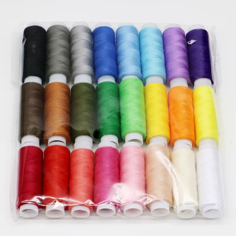 1 lot de 24/20 rouleaux de fil à coudre en polyester 402 de 81M pour usage manuel et mécanique, 400 