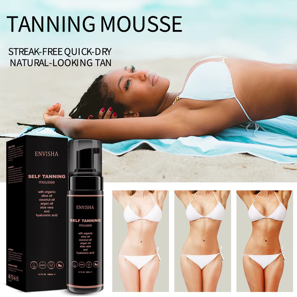 Envsha – Mousse bronzante pour le corps, soin de la peau, vaporisateur rapide, crème pour le visage,