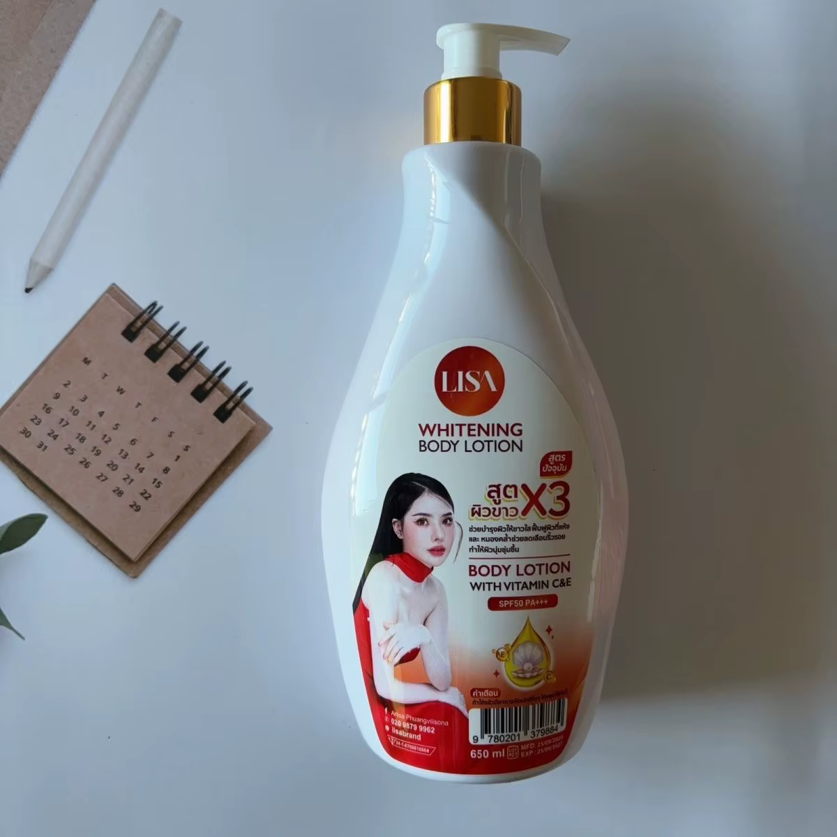 Kit de soin de la peau LISA Whitens Set Thaïlande X3 Collagène, élimine les taches brunes, sérum, go