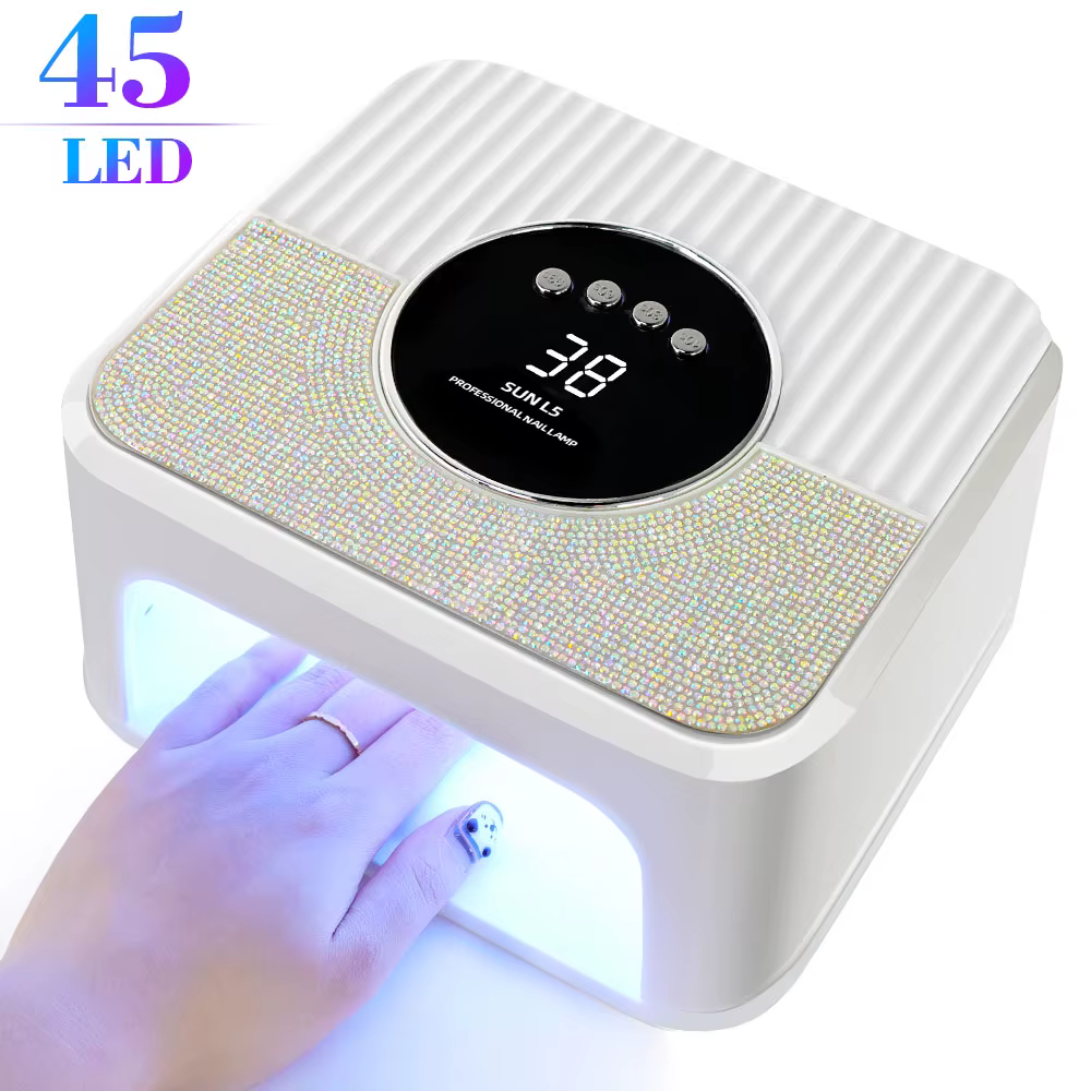 Sèche-ongles haute puissance avec écran LCD intelligent, lampe UV 45LED, séchage du gel, base parfai