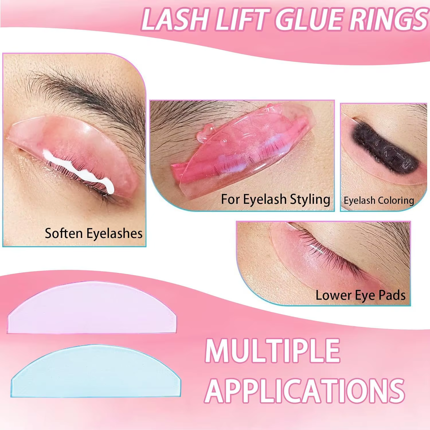 Libeauty 1 paire de tampons adoucissants pour cils, en Silicone, pour permanente, tiges de cils, bou