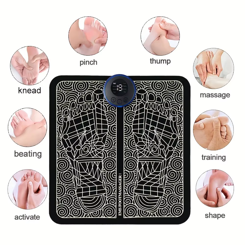 Tapis de Massage des pieds électrique avec chargeur USB, relaxation des points d'acupuncture des pie