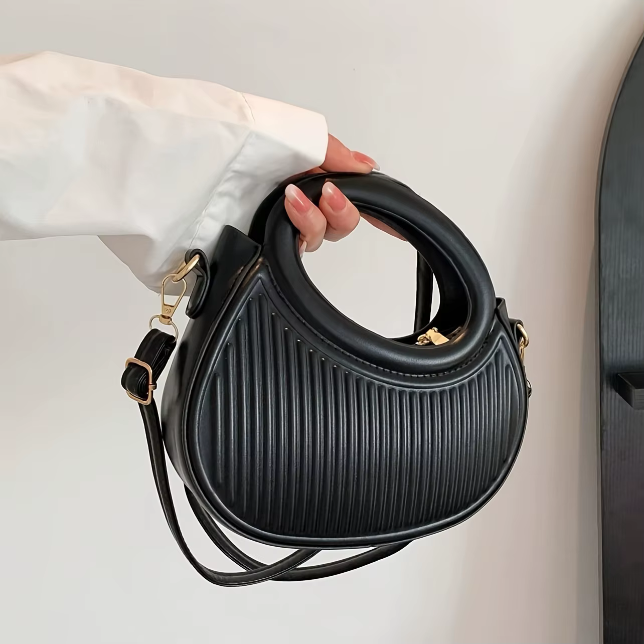 Sacs à bandoulière chics à rayures pour femmes, sac à main élégant en cuir synthétique, sac à main, 