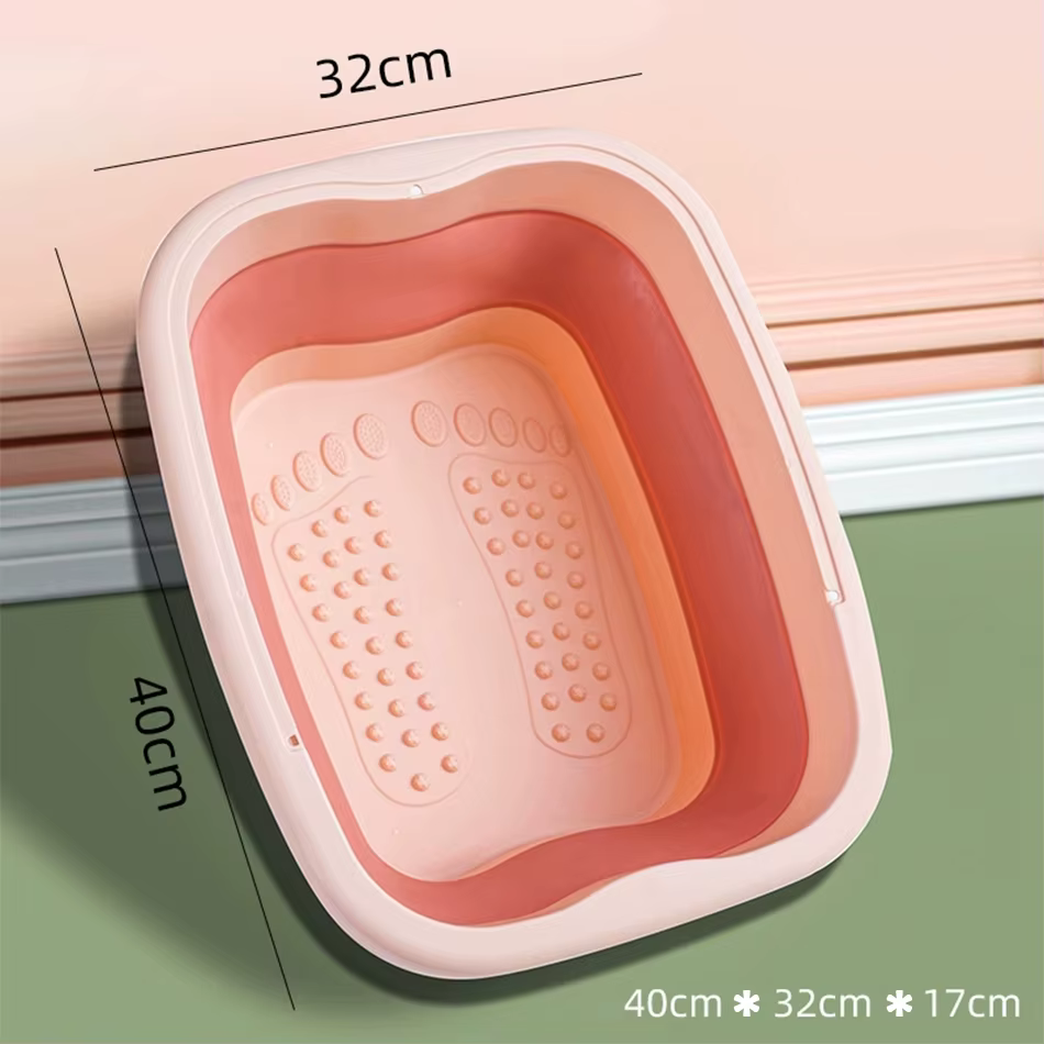 Baignoire de pieds pliable – Portable, bassin couvert avec conception ergonomique, épaississement du