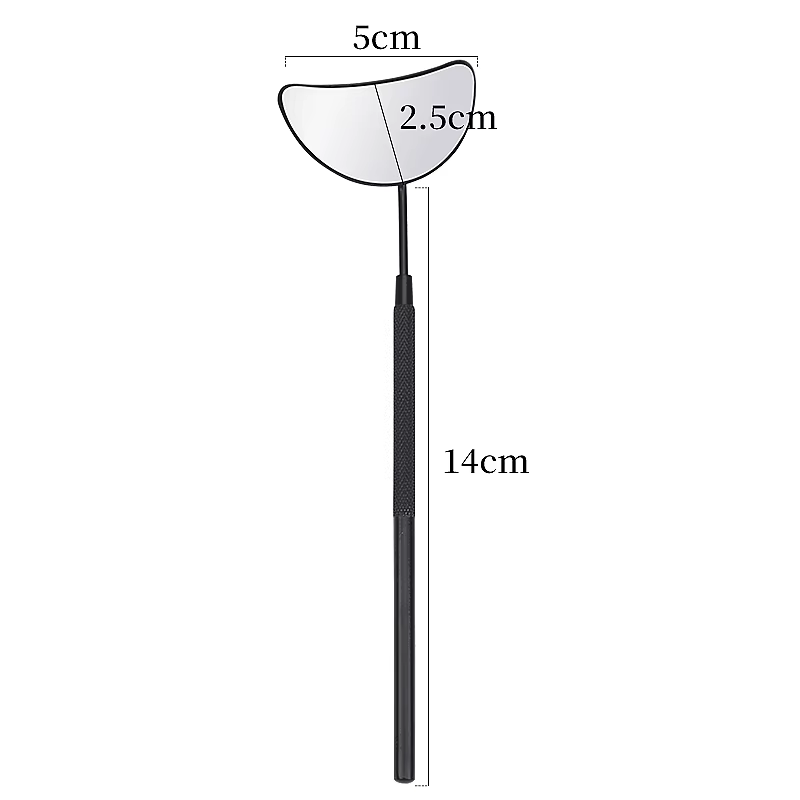Miroir d'extension de cils en forme de lune, 1 pièce, détachable, en acier inoxydable, miroir de maq