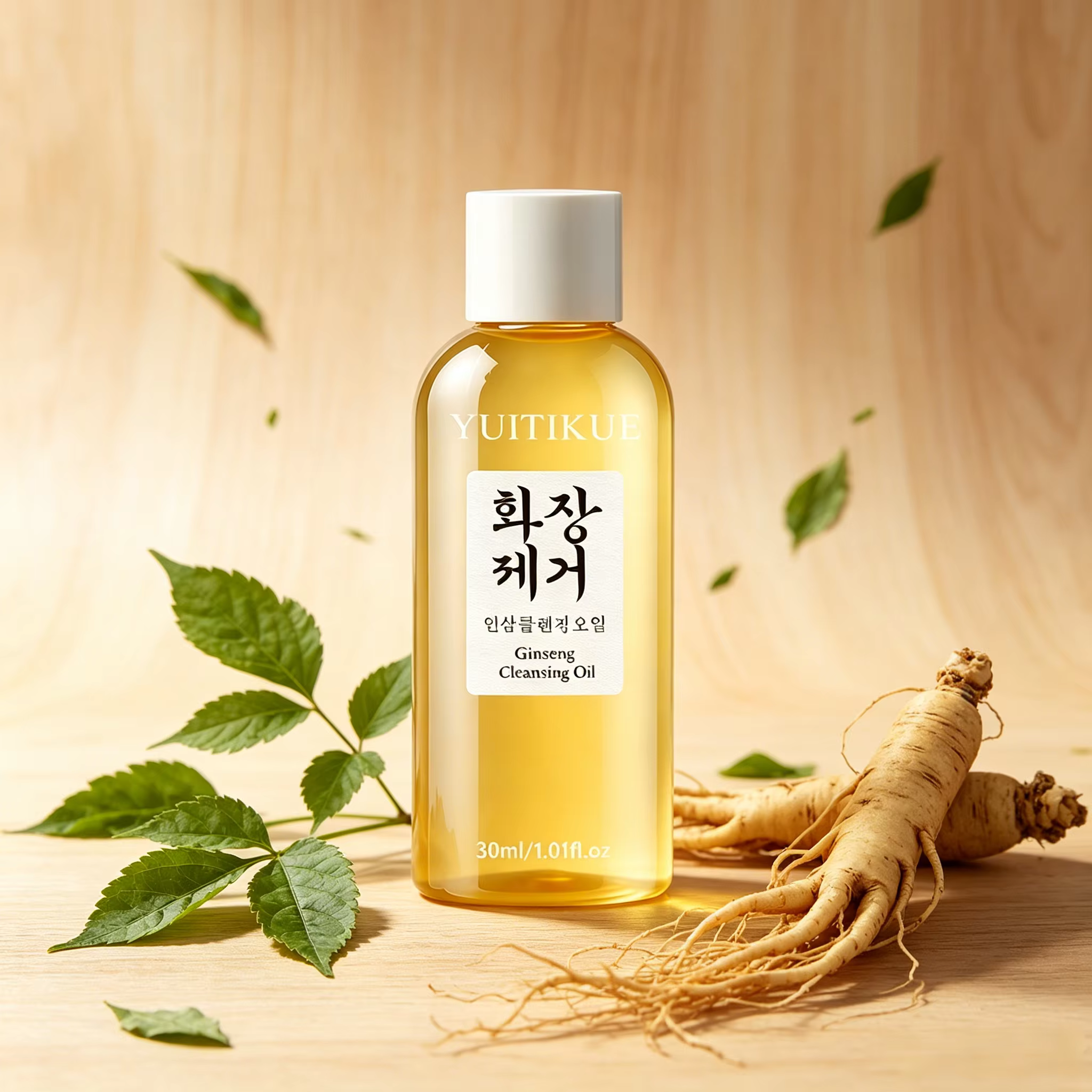 Huile nettoyante au ginseng 30 ml, démaquillant doux, nourrissant, hydratant, huile nettoyante en pr