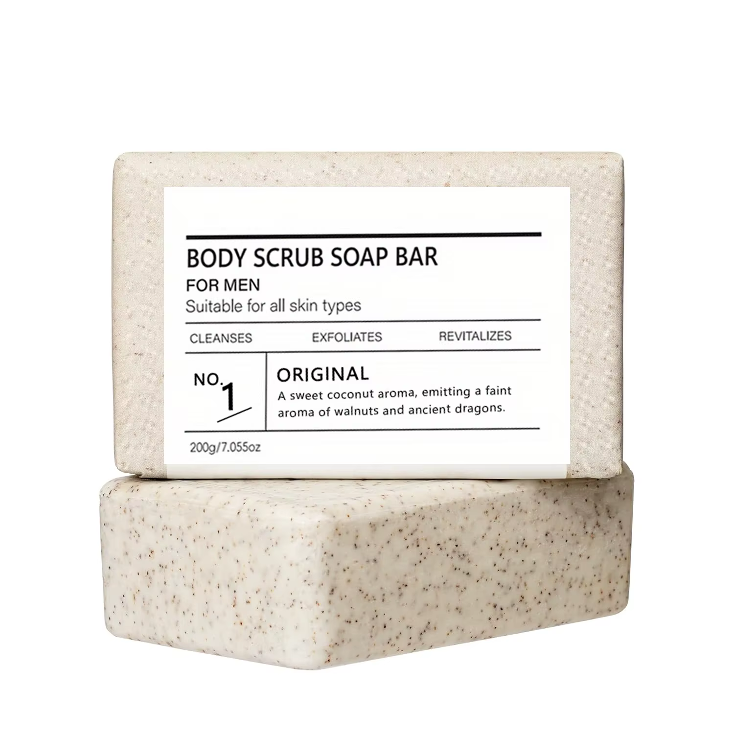 Savon mat pour le corps 200g, riche en beurre de karité et huile d'olive, exfolie physiquement, nett