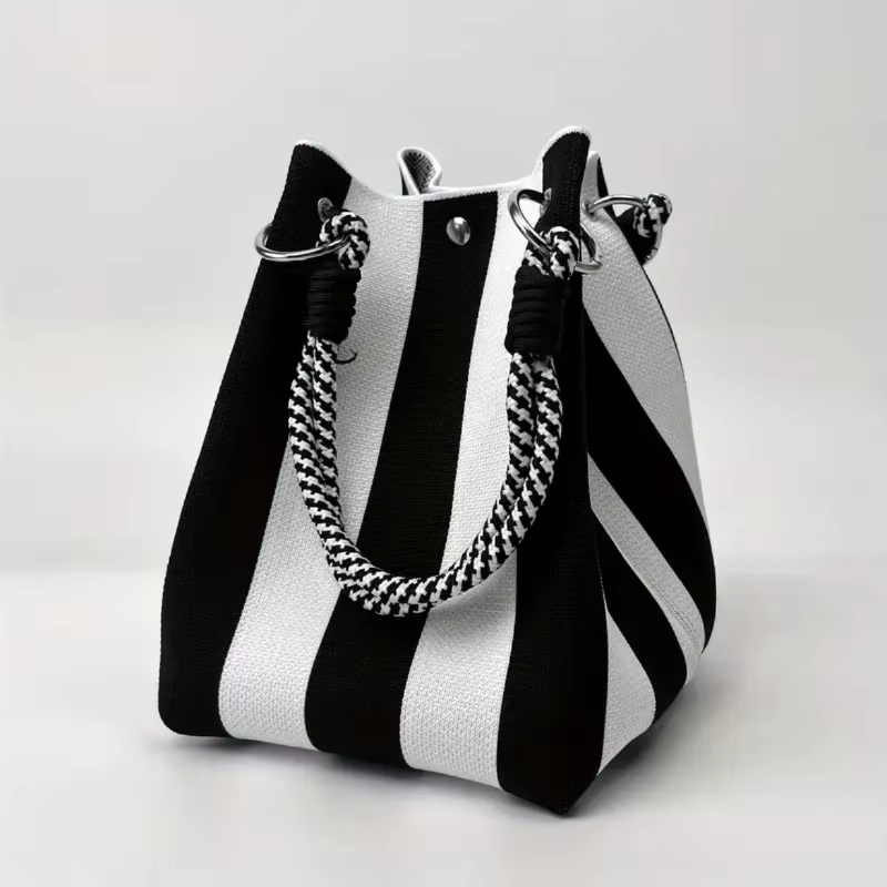Sac de pêche au crochet de style bohème fait main, sac fourre-tout léger avec poignée en corde, conf