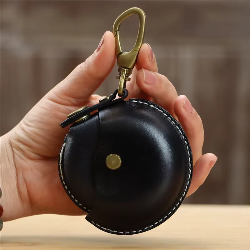 Pochette de rangement américaine faite à la main, organisateur en cuir véritable suspendu, étui étan