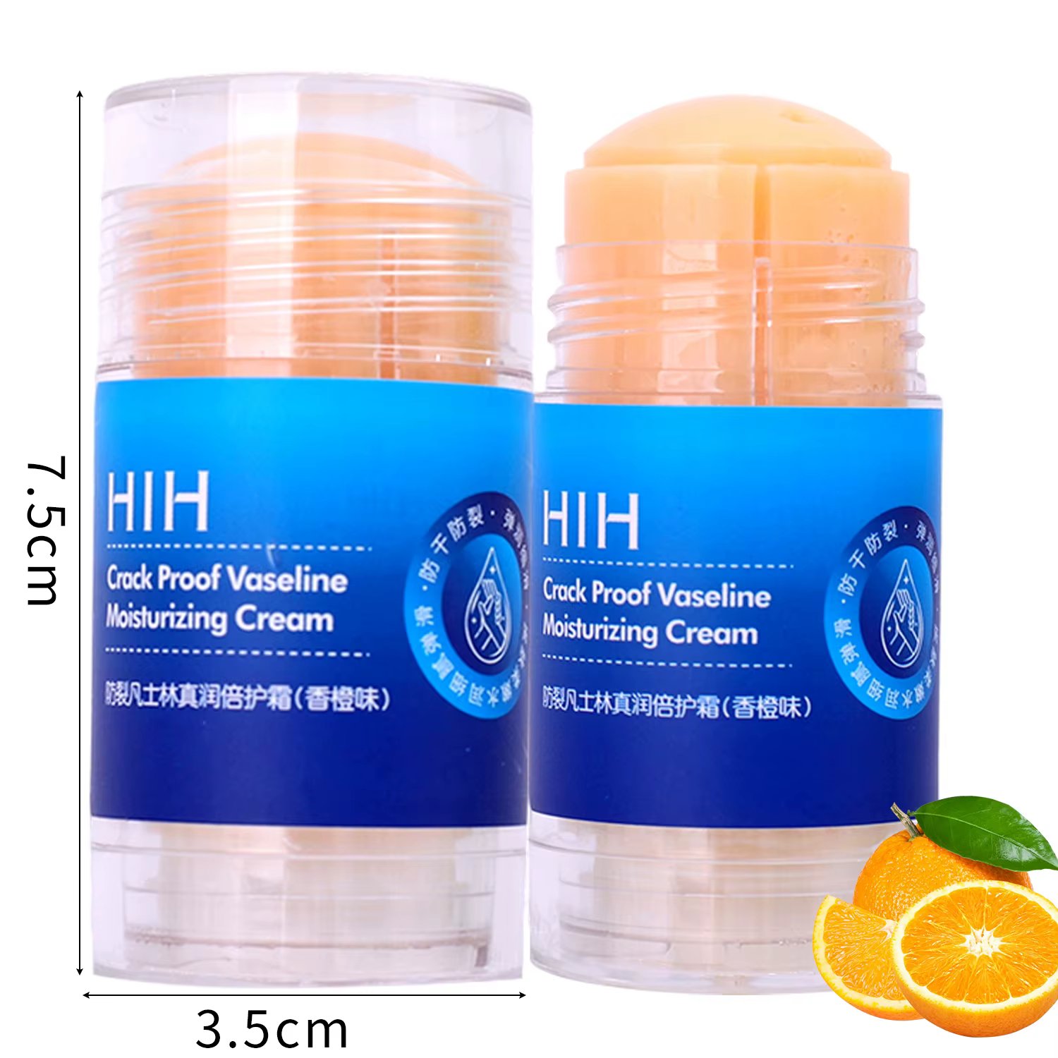 Bâton de crème Anti-fissuration pour les pieds, Double Protection, hydratant, pêche, Orange, adoucis