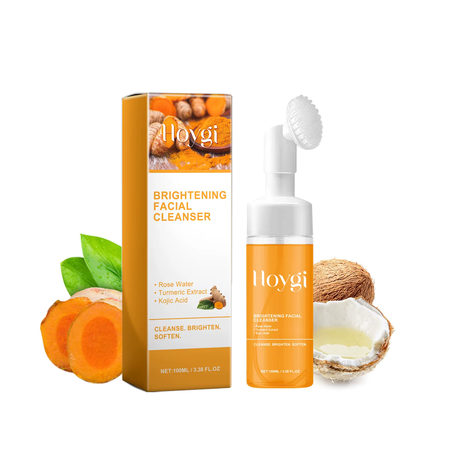Nettoyant au curcuma, nettoyage en profondeur, acide kojique, dissolvant de points noirs, nettoyage