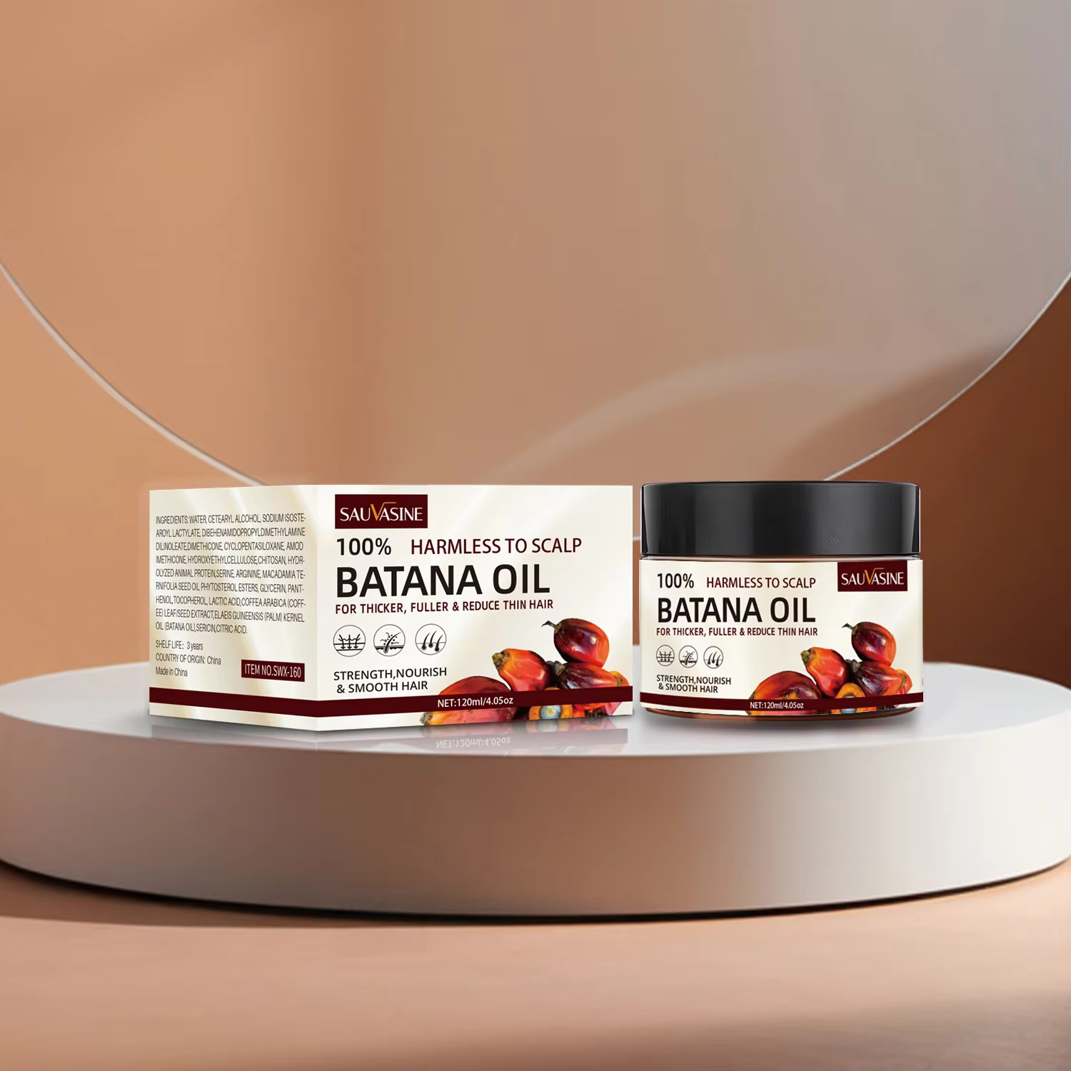 Huile de Batana brute pour la croissance des cheveux, 100% huile de Batana Pure et naturelle pour tr