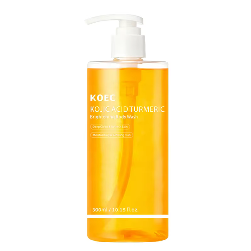 Gel Douche Corps et Visage à l'Acide Kojique et au Curcuma : Nettoyant Hydratant et Lissant pour une