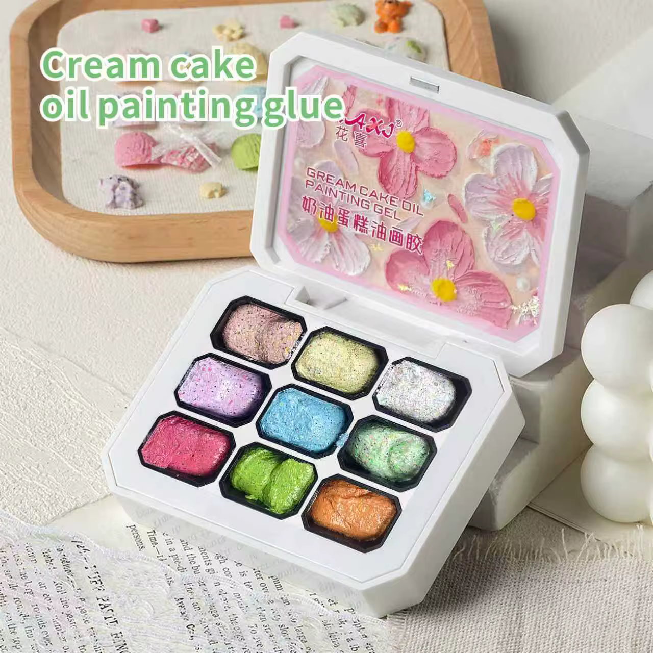 Colle à peinture crémeuse, Gel granulaire de gypse 9 couleurs aux tons bonbon, Gel de peinture solid