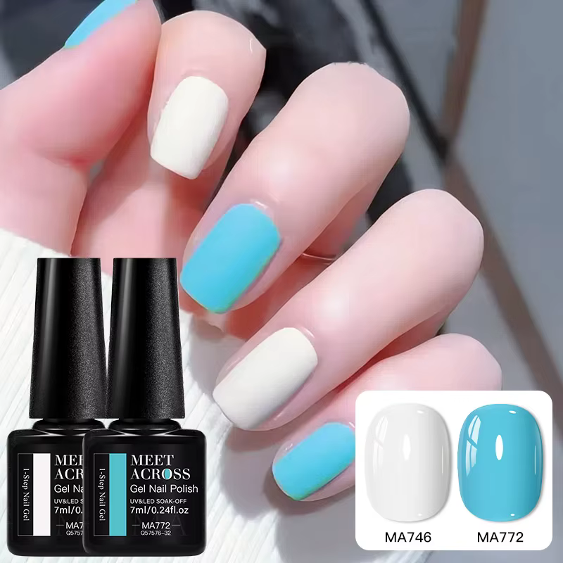 Vernis à ongles Gel noir blanc, combinaisons de couleurs multiples, décorations Nail Art à faire soi