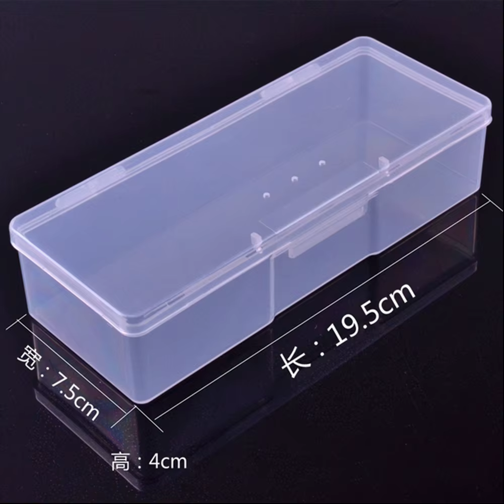 Boîte de rangement rectangulaire en plastique Transparent pour Nail Art, 1 pièce, boîte de rangement