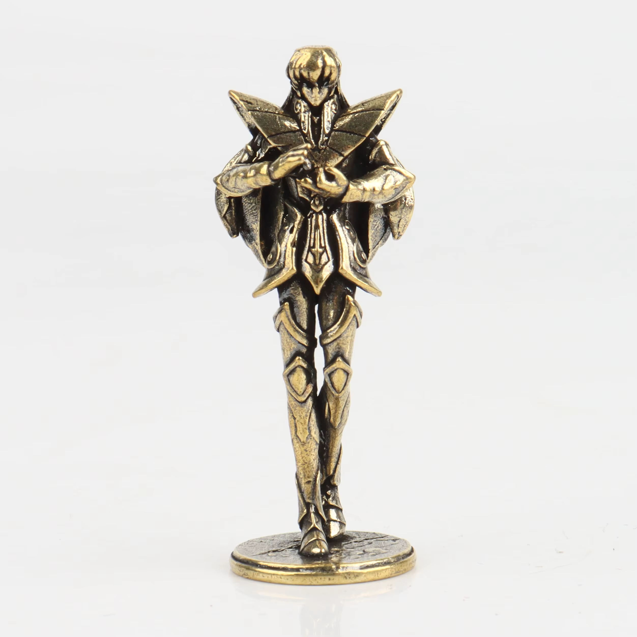 Figurines miniatures Saint Seiya en laiton doré, chevaliers du zodiaque vintage en métal, statue des