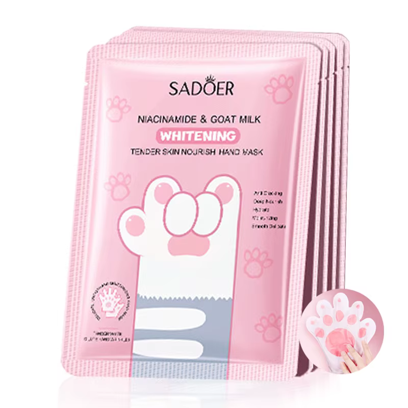 Masque pour les mains nourrissant au lait de chèvre, 5 paires, hydratant, raffermissant, éclaircissa
