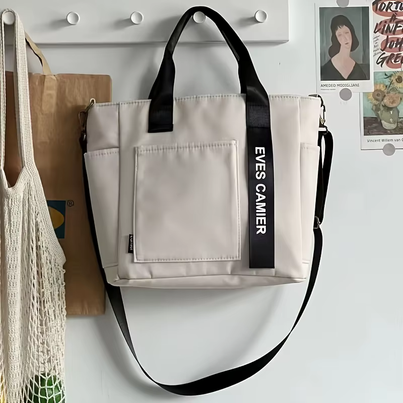Sac fourre-tout en toile, sac à main simple à la mode, sac à bandoulière pour femmes, sac de transpo