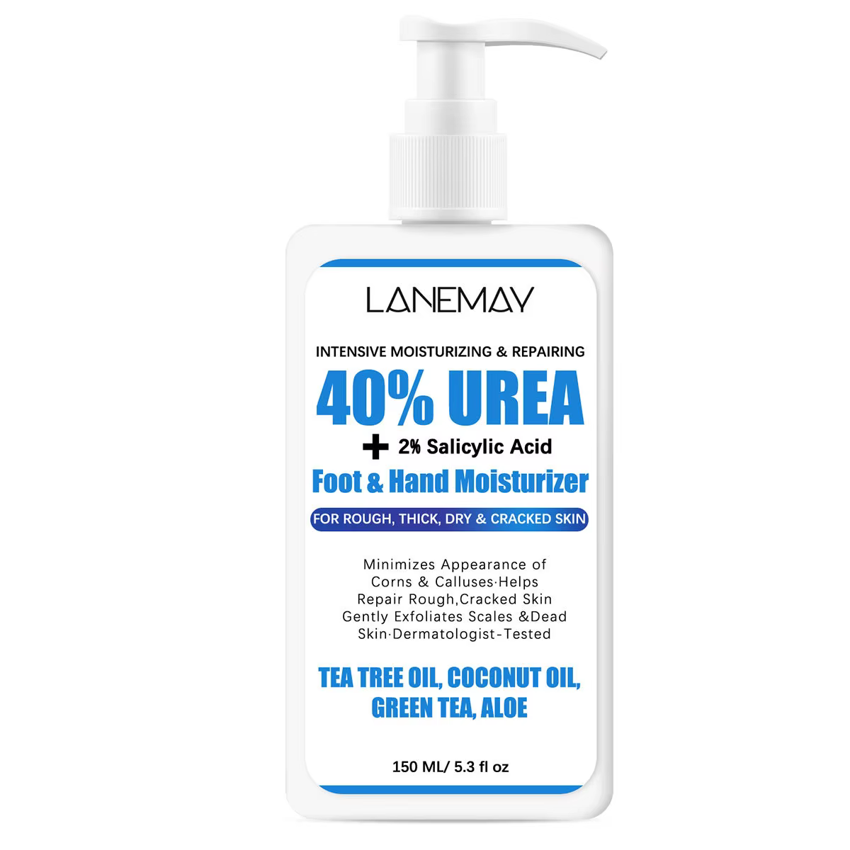 Crème pour les mains à l'urée et à l'acide salicylique, contenant de l'huile d'arbre à thé, de l'uré