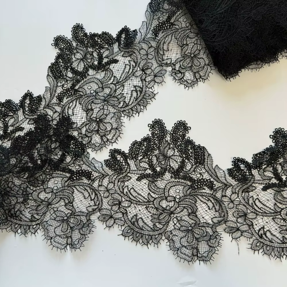 1 Yard de dentelle brodée faite main à bord festonné ajouré, Matériel de couture DIY pour broderie d