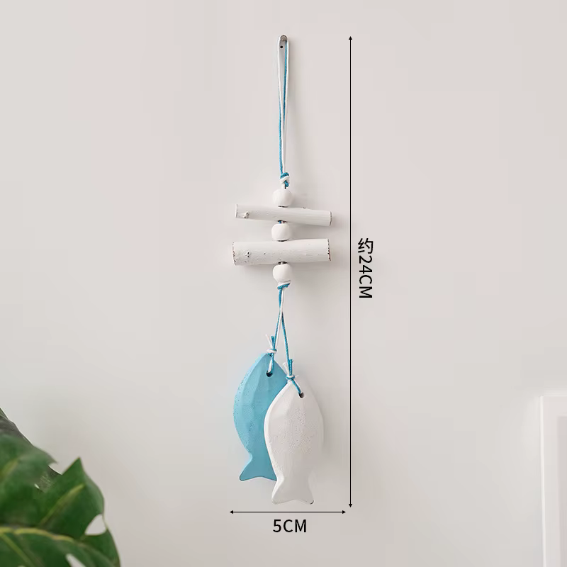 Décoration murale artisanale méditerranéenne en forme d'étoile de mer, pendentif marin en bois pour 
