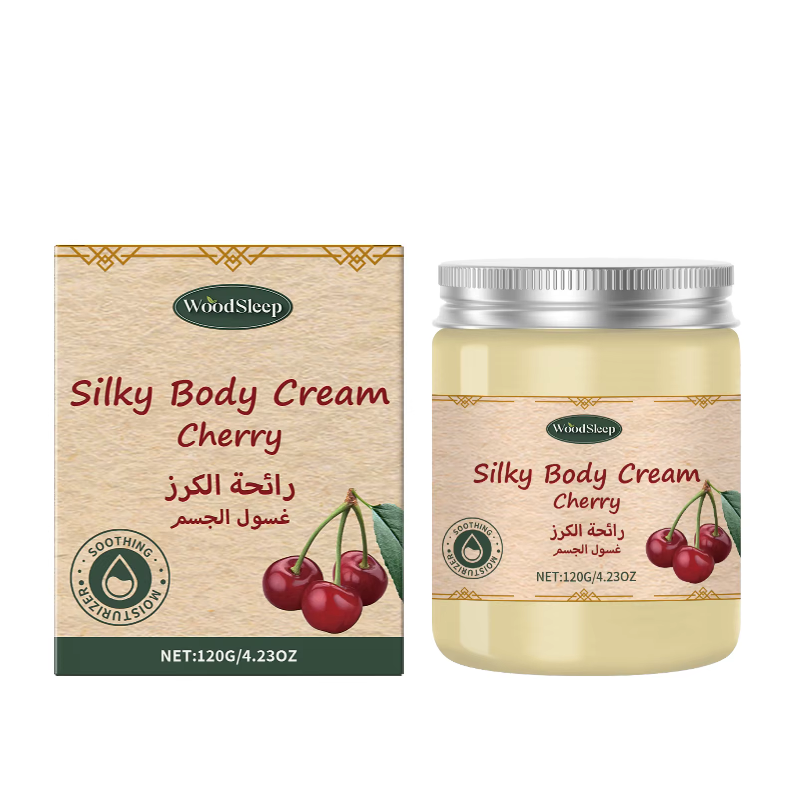 Crème Corporelle à la Cerise Antioxydante Éclaircissante Lissante Réparatrice Peau Sèche Lotion Corp