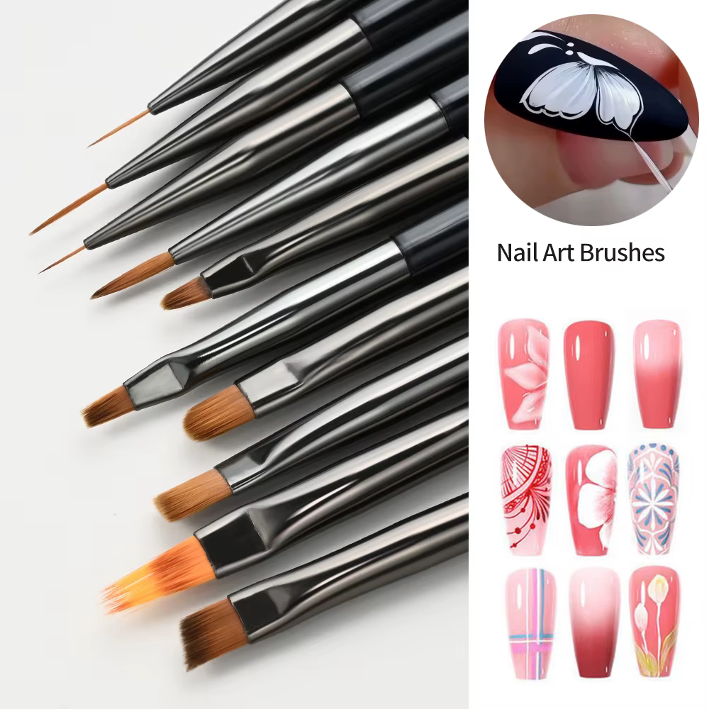10 pièces Nail Art stylo brosse UV Gel peinture à la main Liner stylo ensemble acrylique Gel UV vern
