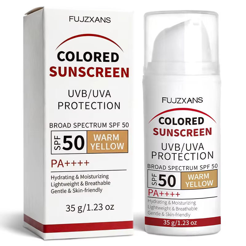 Crème solaire teintée - Effet peau de verre instantané, crème BB avec SPF 50, éclat naturel, résista