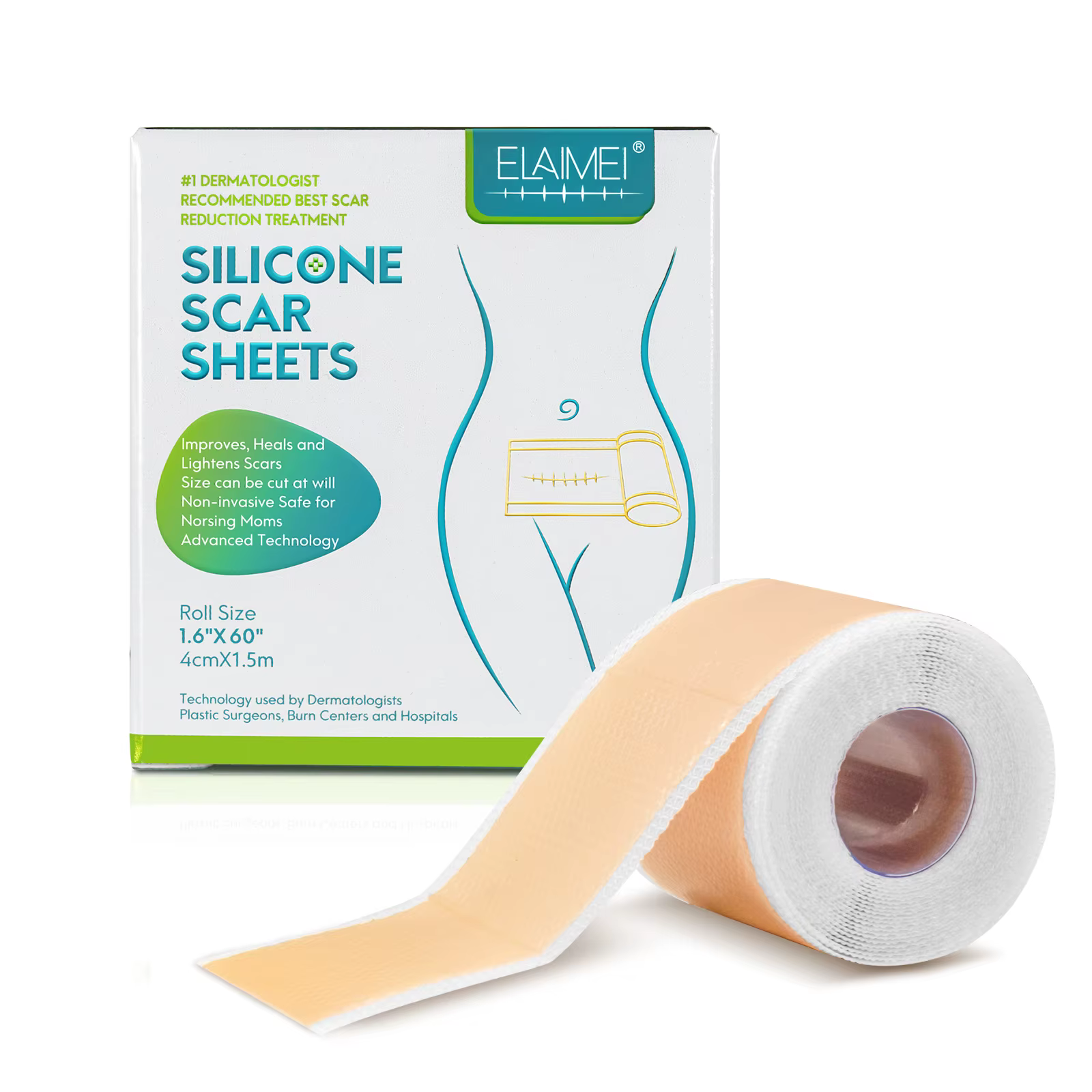Feuilles de Cicatrices en Silicone, 1 Rouleau, Ruban Auto-Adhésif pour Soins de la Peau, Imperméable
